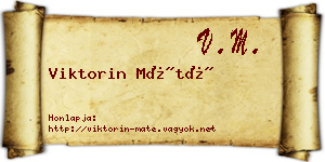 Viktorin Máté névjegykártya